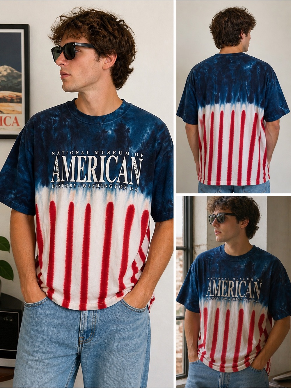 Vintage Sundog National Museum Of American History Tie Dye T-Shirt USA Patriotic